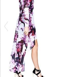 Marciano floral high low dress. Pink and purple